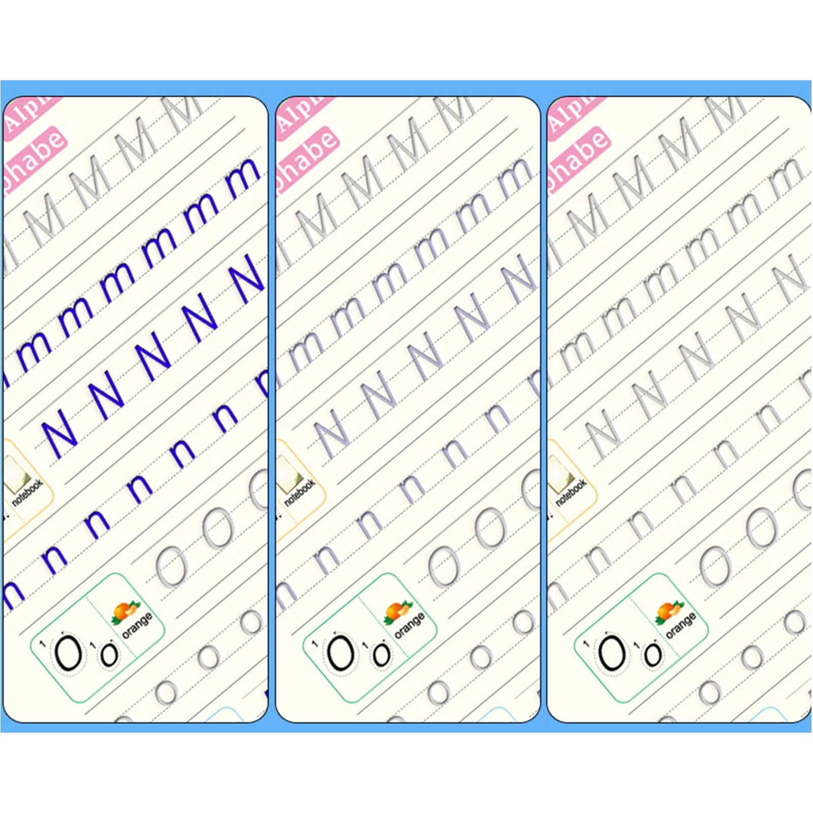 Magical Handwriting Workbooks Practice Copybook, Magic Calligraphy That Can Be Reused Handwriting Copybook Tracing Book (4books+Pens) by PAKASEPT